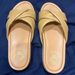 Tan Vince Camuto slides